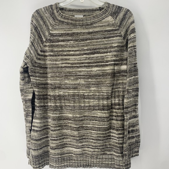 Columbia Sweaters - Women's Columbia Sweater Earth Tone Striped Size Large Side Slit Accent
